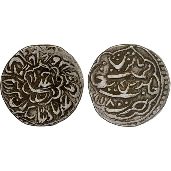 DURRANI: Ahmad Shah, 1747-1772, AR rupee (11.43g), Derajat (blundered), AH1180, XF