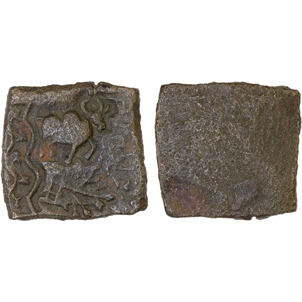 BHAGILA: Anonymous, 2nd century BC, AE square unit (4.63g), VF