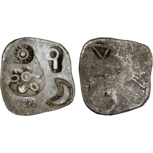 MAGADHA: Punchmarked, ca. 6th/5th century BC, AR 25 masha (5.27g), VF