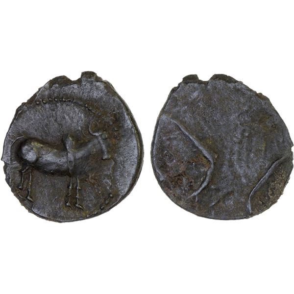 PALLAVA: Anonymous, 3rd/4th century AD, AE unit (3.10g), VF-XF