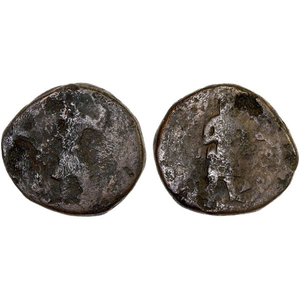 KUSHAN: Kanishka I, ca. 127-151, AE tetradrachm (15.92g), Good