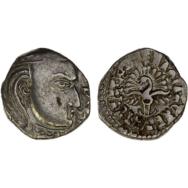 GUPTA: Skandagupta, ca. 448-467, AR drachm (2.37g), GE142 (= 462 AD), VF