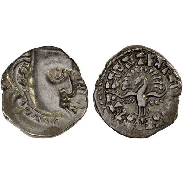 GUPTA: Skandagupta, ca. 448-467, AR drachm (2.34g), GE143 (= 463 AD), VF