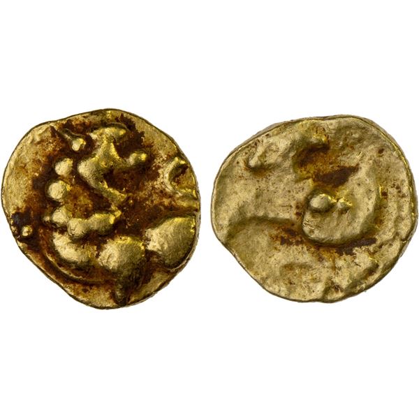 KADAMBAS OF HANGAL: Anonymous, AV fanam (0.52g), ca. 11th century, VF
