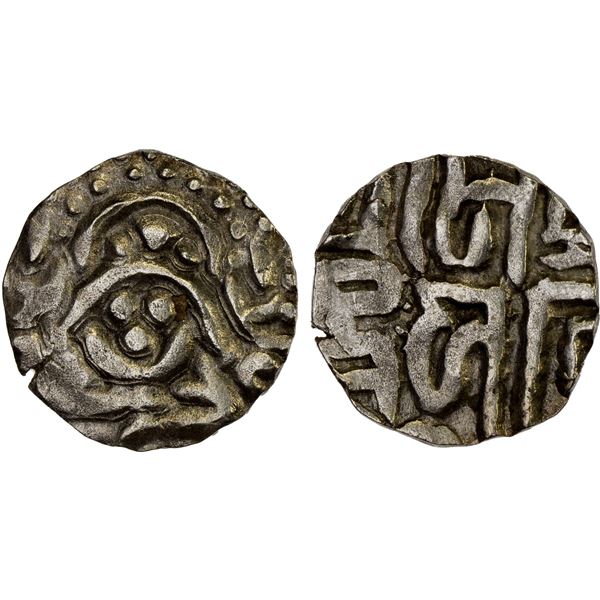 KALACHURIS OF TRIPURI: Gangeya Deva, ca. 1015-1040, debased AV 4-1/2 masha (3.82g), bold VF