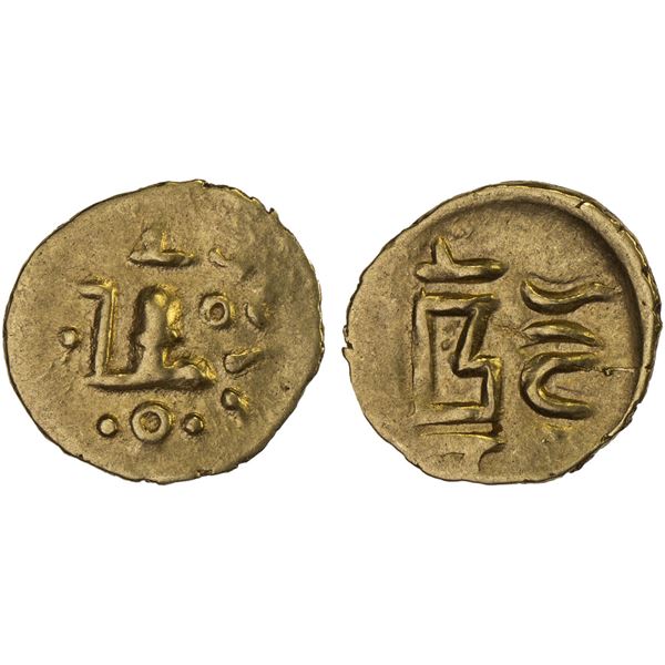 ORISSA: Anonymous, 12th/13th century, AV fanam (0.47g), VF