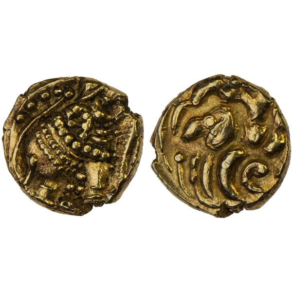 WESTERN GANGAS: Anonymous, AV fanam (0.34g), ca. 11th-14th century, AU