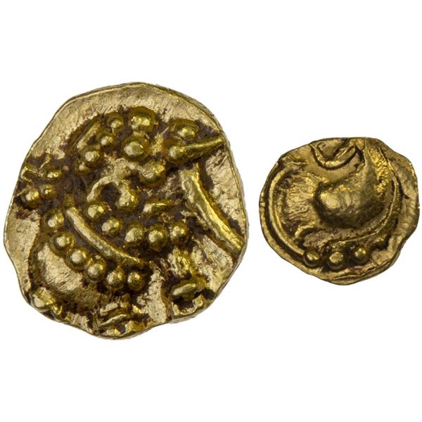 WESTERN GANGAS: Anonymous, AV fanam (0.36g), ca. 11th-14th century, Choice XF