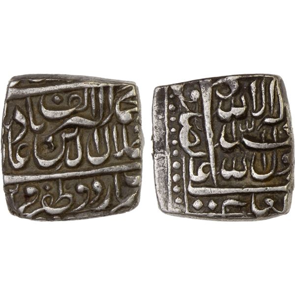MUGHAL: Akbar I, 1556-1605, AR 1/2 rupee (5.68g), Urdu Zafar Qarin, AH1000 ("alf"), VF-XF