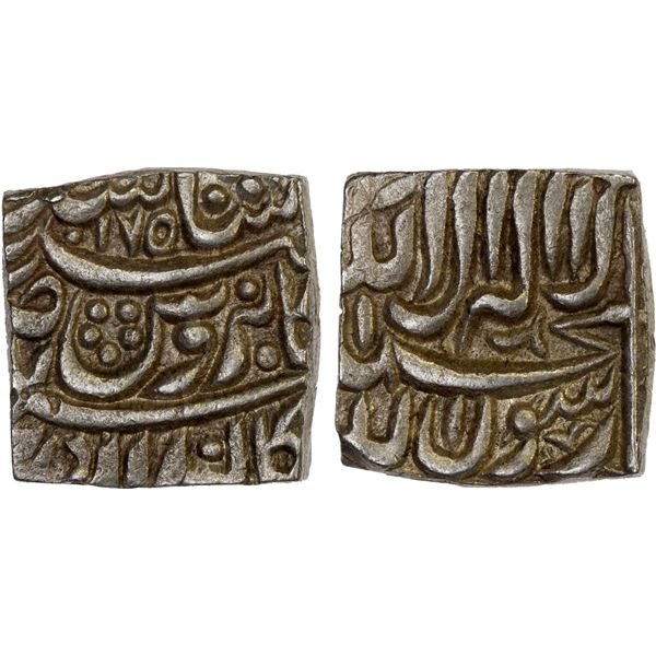 MUGHAL: Akbar I, 1556-1605, AR square rupee (11.29g), Bangala, AH1017, lovely XF-AU