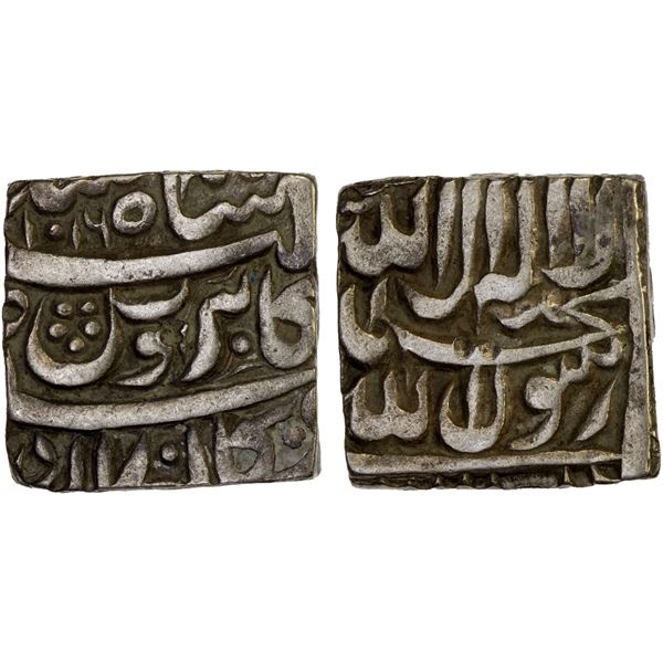 MUGHAL: Akbar I, 1556-1605, AR square rupee (11.25g), Bangala, AH1016, bold VF