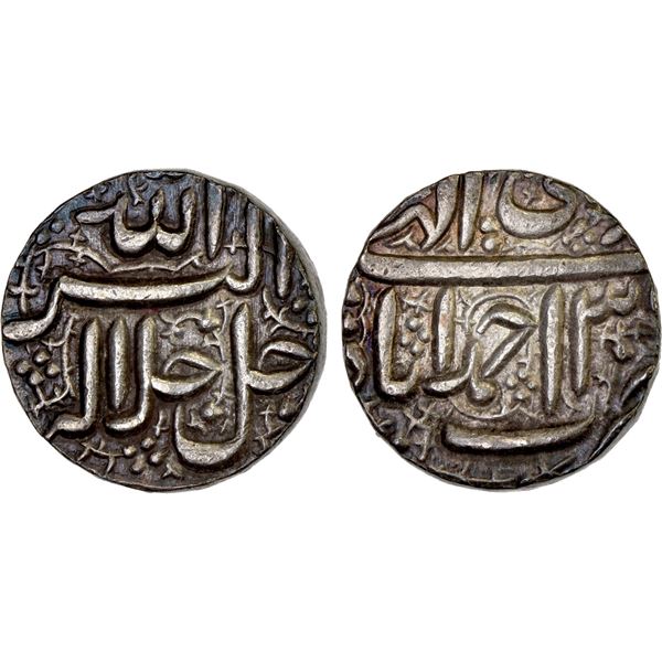 MUGHAL: Akbar I, 1556-1605, AR rupee (11.44g), Ahmadabad, IE39, XF-AU