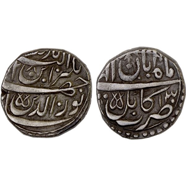 MUGHAL: Jahangir, 1605-1628, AR rupee (11.38g), Kabul, AH1028 year 13, choice VF-XF