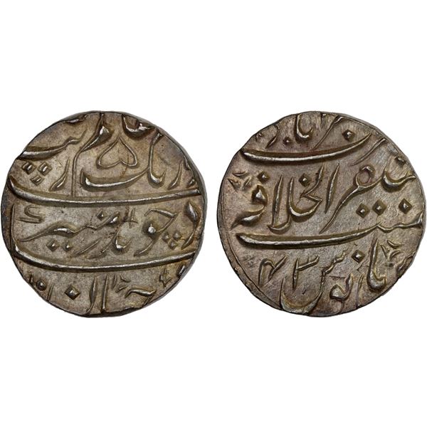 MUGHAL: Aurangzeb, 1658-1707, AR rupee (11.45g), Akbarabad, year 42, Unc
