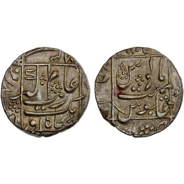 MUGHAL: Aurangzeb, 1658-1707, AR rupee (11.56g), Junagadh, AH1083, XF