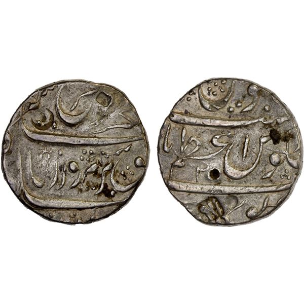 MUGHAL: Farrukhsiyar, 1713-1719, AR rupee (11.42g), Ahmadnagar Gokak, year 2, nearly XF