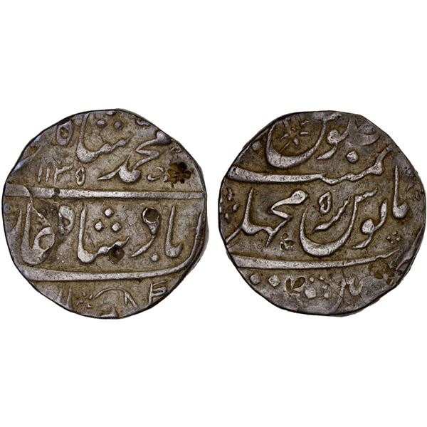MUGHAL: Muhammad Shah, 1719-1748, AR rupee (11.49g), Machhlipattan, AH1135 year 5, bold VF
