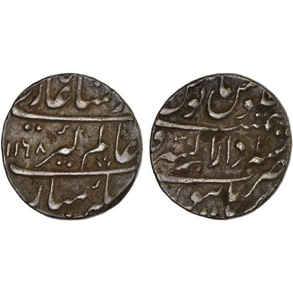 MUGHAL: Alamgir II, 1754-1759, AR rupee (11.44g), Burhanpur, AH1168 year 2, VF-XF