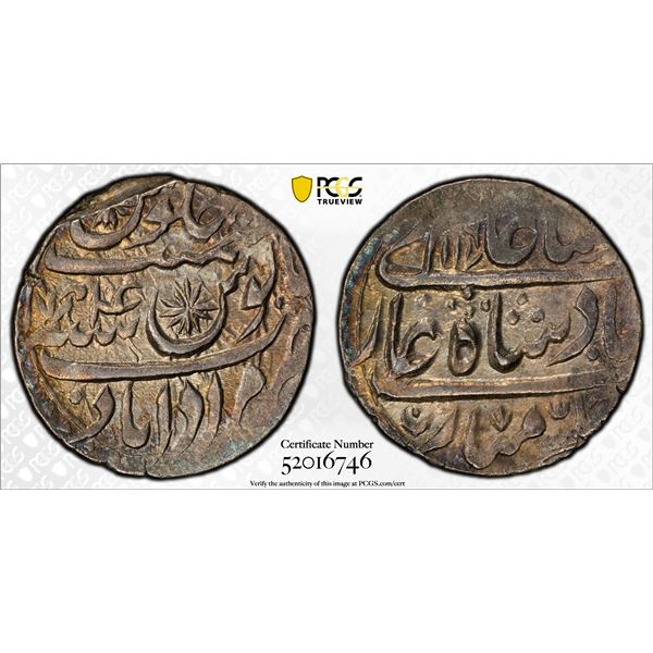 MUGHAL: Shah Alam II, 1759-1806, AR rupee (11.18g), Muradabad, AH1176 year 4, PCGS MS62