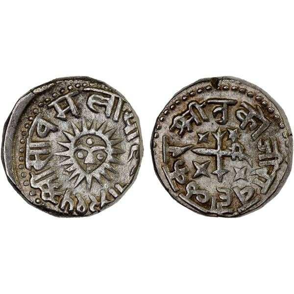 INDORE: Tukoji Rao, 1844-1886, AR mudra rupee (11.17g), AH1289, lovely XF