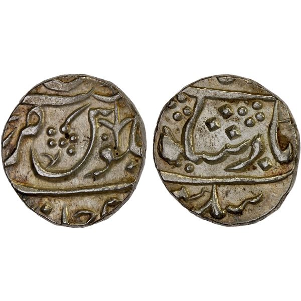 MARATHA CONFEDERACY: Chandor, AR rupee (11.16g), Ja'afarabad 'urf Chandor, ND, Unc