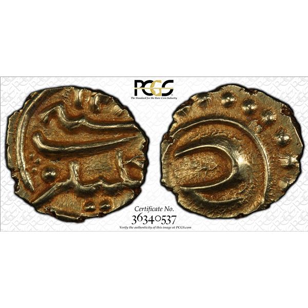 MYSORE: Tipu Sultan, 1782-1799, AV fanam (0.37g), Kalikut, AH120x, PCGS MS65