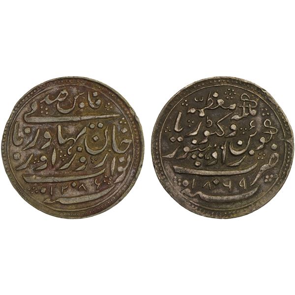 RADHANPUR: Zorawar Khan, 1825-1874, AR rupee (11.59g), Radhanpur, 1869//AH1286, XF