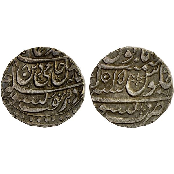 ROHILKHAND: Muhib-ud-Daula, 1770-1774, AR rupee (11.06g), Bisauli, AH1188 year 15, XF