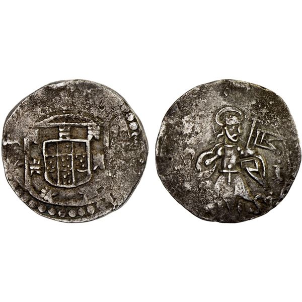 PORTUGUESE INDIA: GOA: João IV, 1640-1656, AR 2 tangas (3.88g), 1651, Choice VF