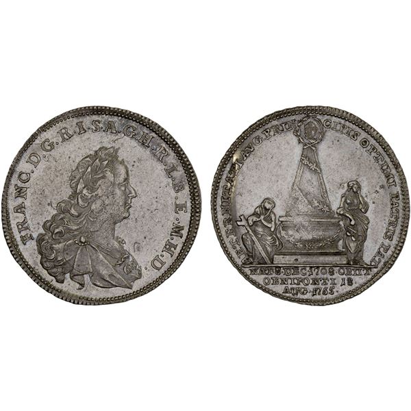 AUSTRIA: Franz I, 1745-1765, AR medalet (4.15g), 1765, AU