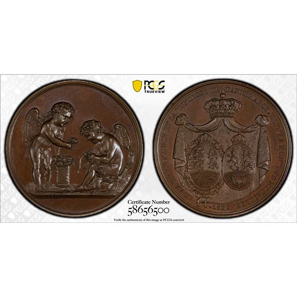 FRANCE: AE medal, 1822, PCGS Specimen 65