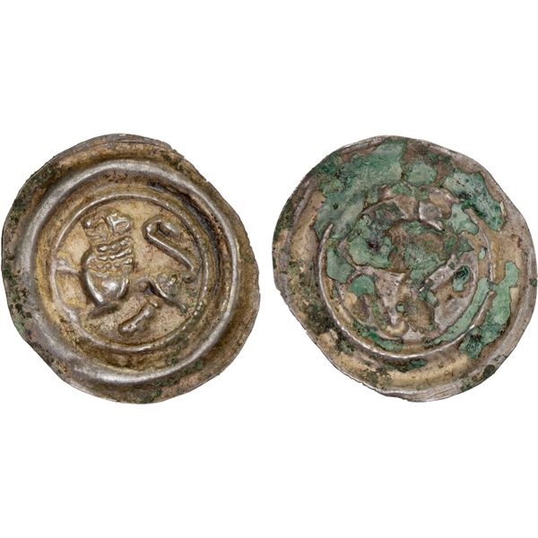 BRUNSWICK-LÜNEBURG: Wilhelm, 1195-1213, AR denier bracteate (0.52g), XF