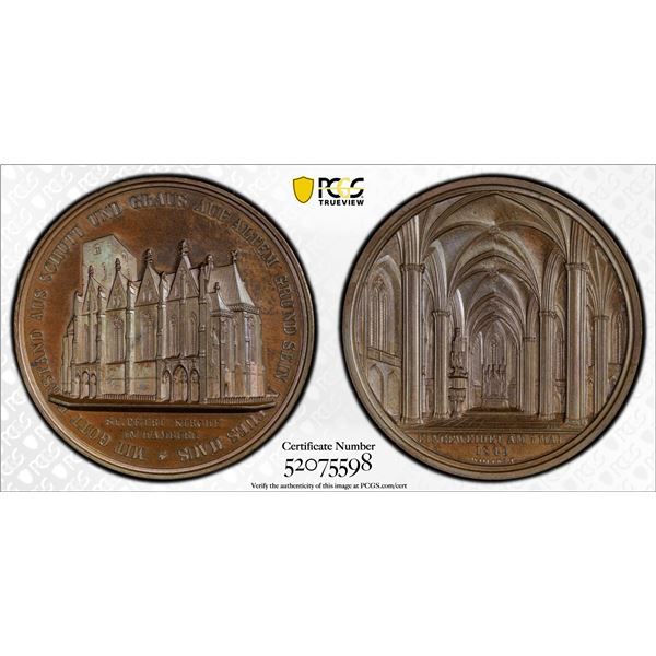 HAMBURG: AE medal, 1849, PCGS Specimen 64