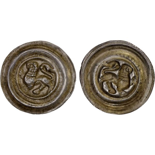 LÜNEBURG: Henry the Lion, as Duke of Saxony, 1142-1180, AR bracteate (0.57g), Choice VF