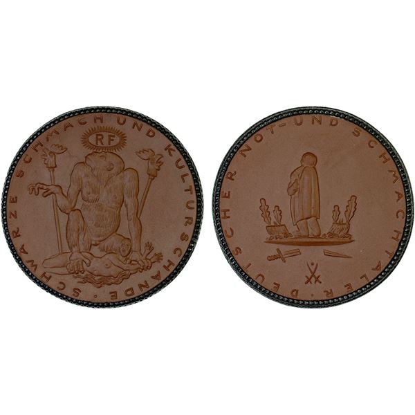 GERMANY: Weimar Republic, porcelain medal, ND (1922), Unc