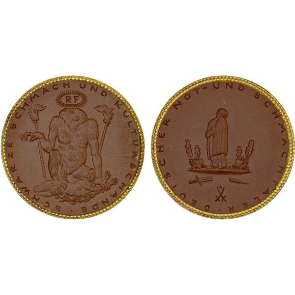 GERMANY: Weimar Republic, porcelain medal, ND (1922), Unc