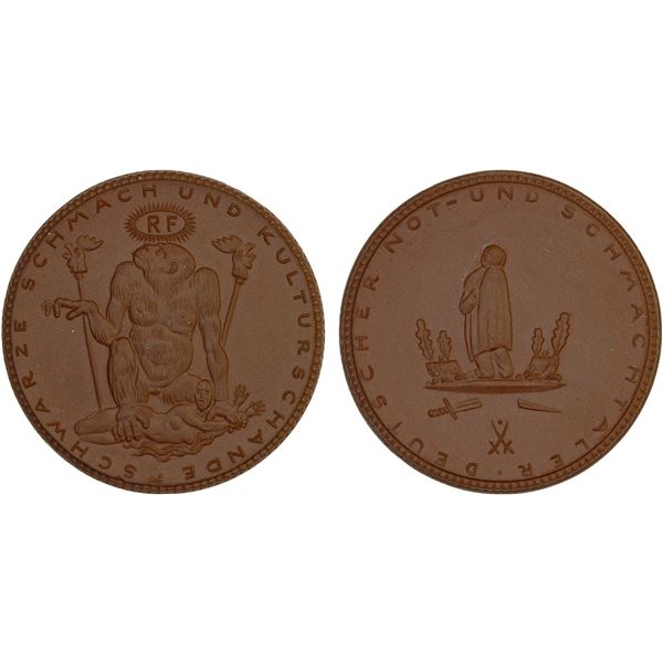 GERMANY: Weimar Republic, porcelain medal, ND (1922), Unc