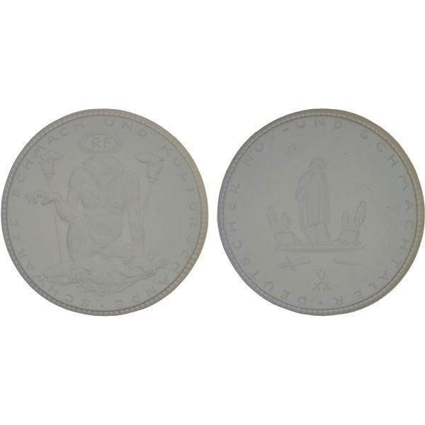 GERMANY: Weimar Republic, porcelain medal, ND (1922), Unc