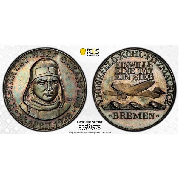 GERMANY: Weimar Republic, AR medal, 1928, PCGS Specimen 63