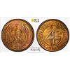 Image 1 : GERMANY: Weimar Republic, AE 4 reichspfennig, 1932-E, PCGS MS65 RB