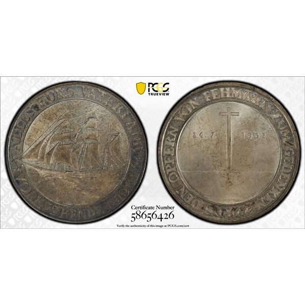 GERMANY: Weimar Republic, AR medal (21.73g), 1932, PCGS MS64