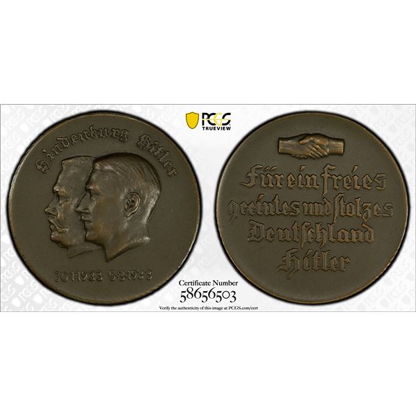 GERMANY: Third Reich, AE medal, 1933, PCGS Specimen 64