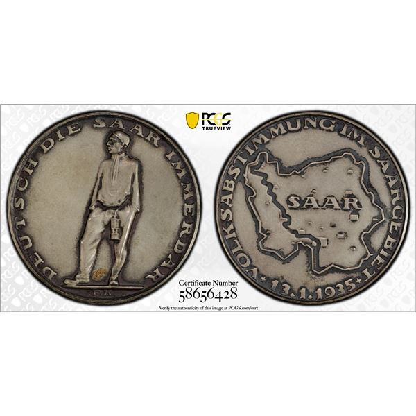 GERMANY: Third Reich, AR medal (21.77g), 1935, PCGS Specimen 64