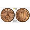 Image 1 : GERMANY: Third Reich, AE reichspfennig, 1939-G, PCGS MS65 RB