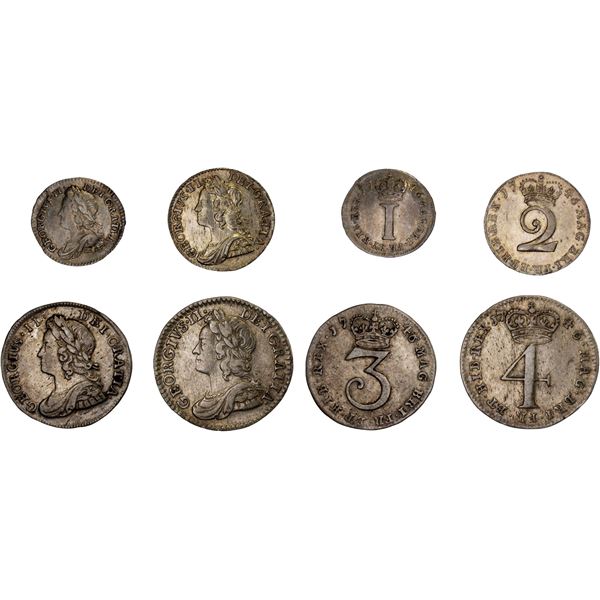 GREAT BRITAIN: George II, 1727-1760, AR maundy set, 1746