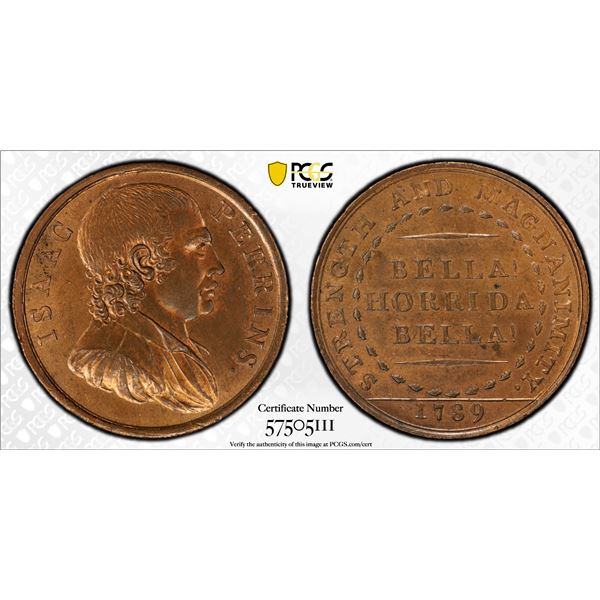 GREAT BRITAIN: AE penny token, 1789, PCGS MS64 RB