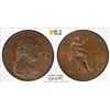 Image 1 : GREAT BRITAIN: AE halfpenny token, 1791, PCGS MS64 BN
