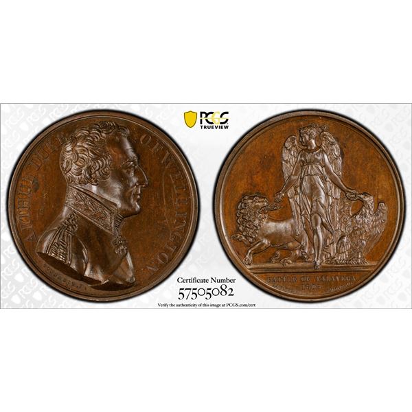 GREAT BRITAIN: AE medal, 1809, PCGS Specimen 65