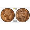 Image 1 : GREAT BRITAIN: Victoria, 1837-1901, AE farthing, 1848, PCGS MS64 RB