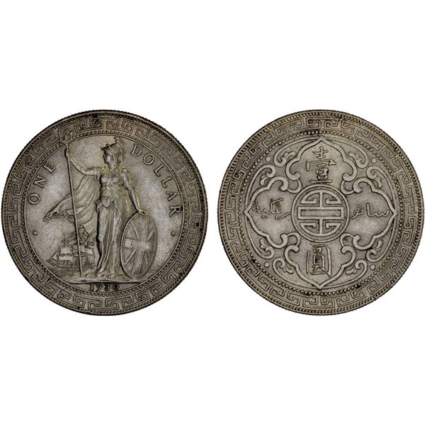 GREAT BRITAIN: AR trade dollar, 1930-B, XF-AU